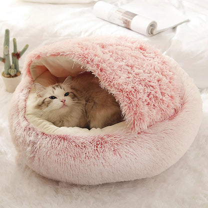 PurrNest™ – Plush Round Cat & Small Dog Bed