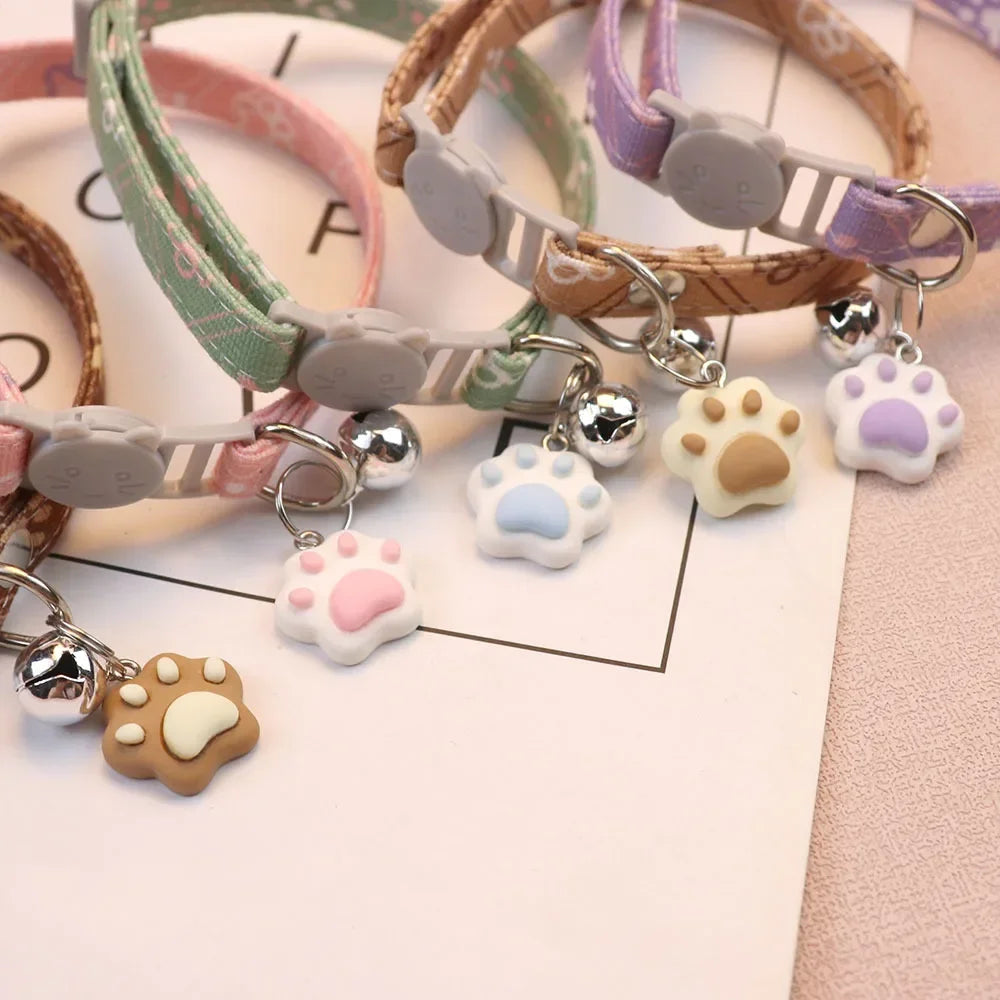 Adjustable Cute Pet Collar with Bell for Cats & Small Dogs