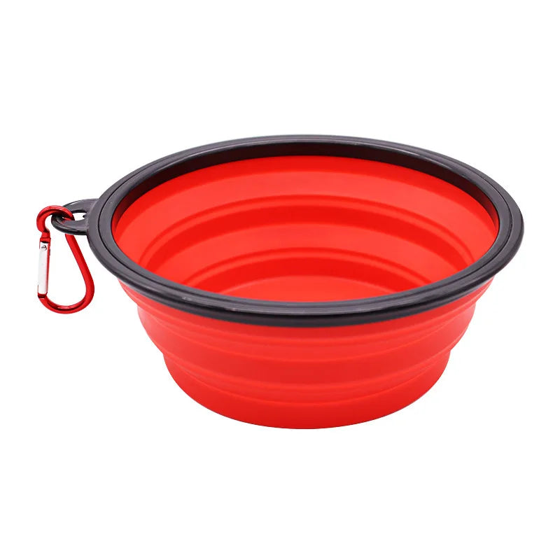 2-in-1 Folding Silicone Pet Feeder Bowl with Dispenser
