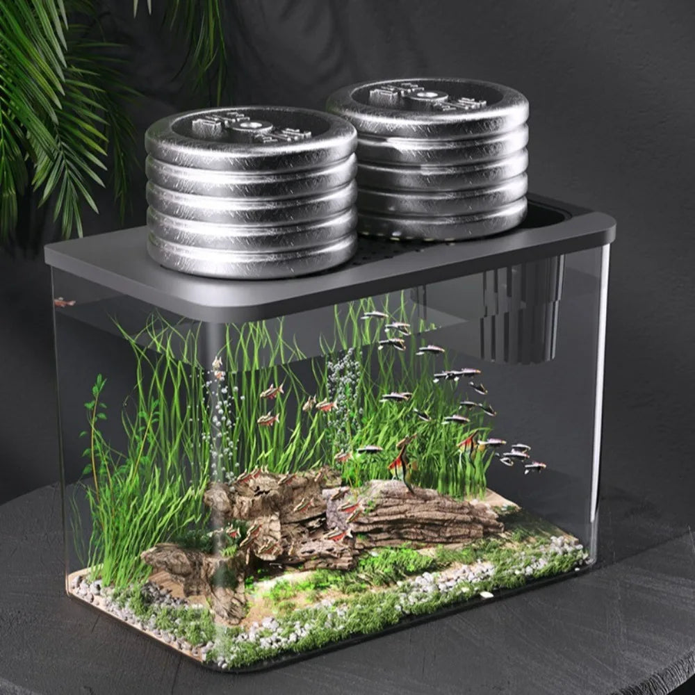 Transparent PET+ABS Fish Tank with Lid – Drop-Resistant Hydroponic Aquarium & Turtle Tank for Home