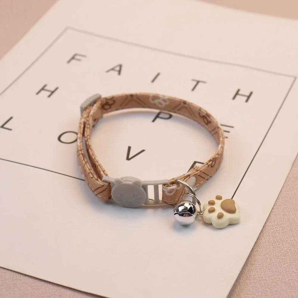 Adjustable Cute Pet Collar with Bell for Cats & Small Dogs