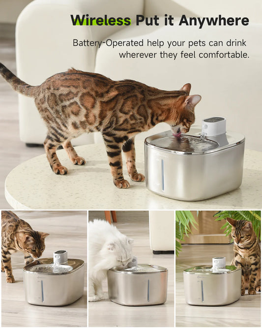 APETDOLA™ 4L Wireless Smart Pet Water Fountain with Motion Sensor
