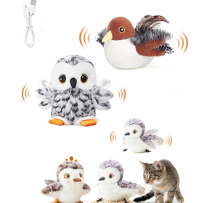 Interactive Flapping Bird Toy for Cats – Realistic Flying Sparrow with Catnip