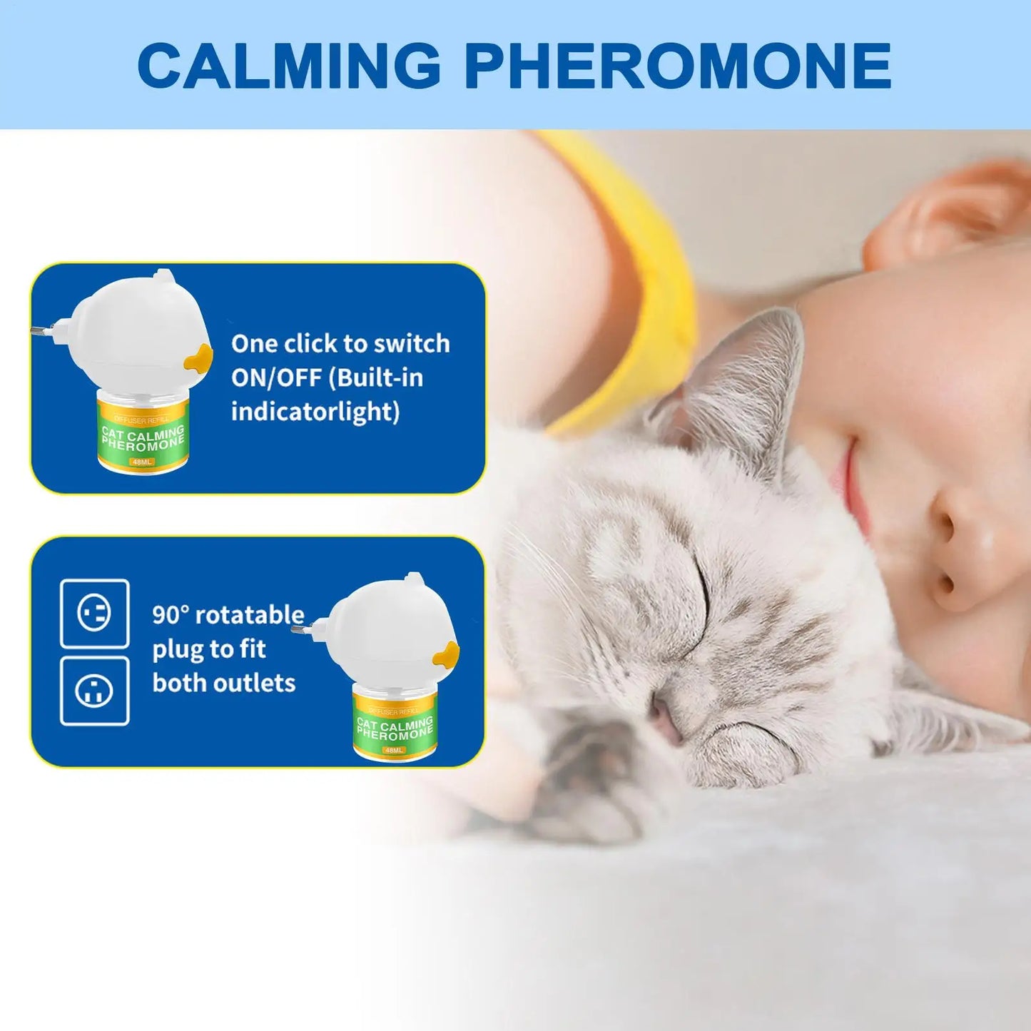 CalmiPaw™ Plug-In Cat Calming Diffuser – Stress Relief for Pets