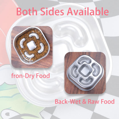 SteelPaw™ – Dual-Sided Stainless Steel Slow Feeder Bowl