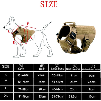 Tactical Dog Harness & Leash Set – Military Training Vest for All Breeds