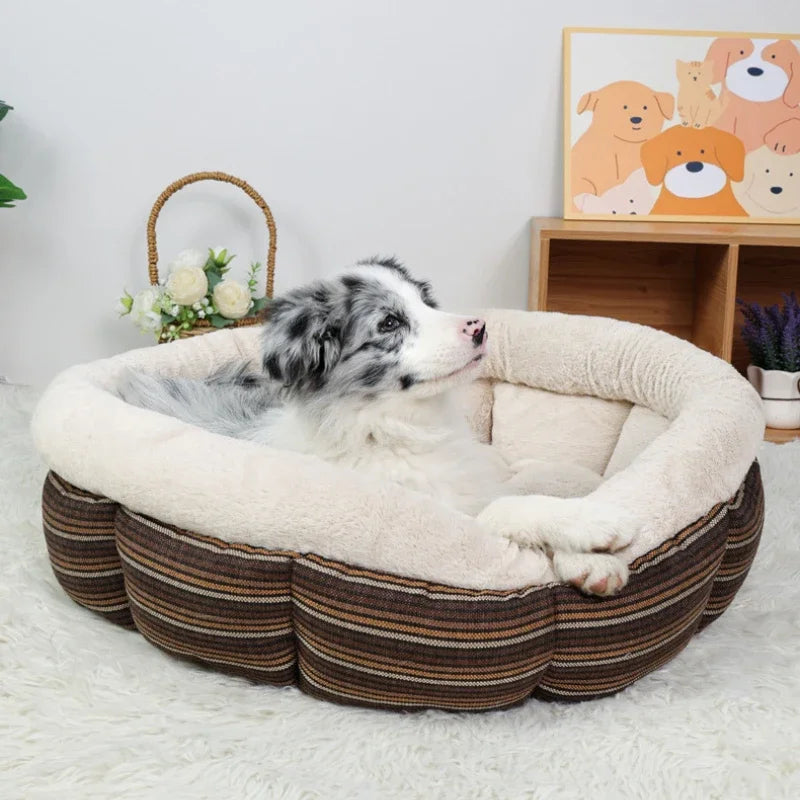 Soft Round Pet Bed – Warm & Cozy Sleeping Nest for Cats and Dogs