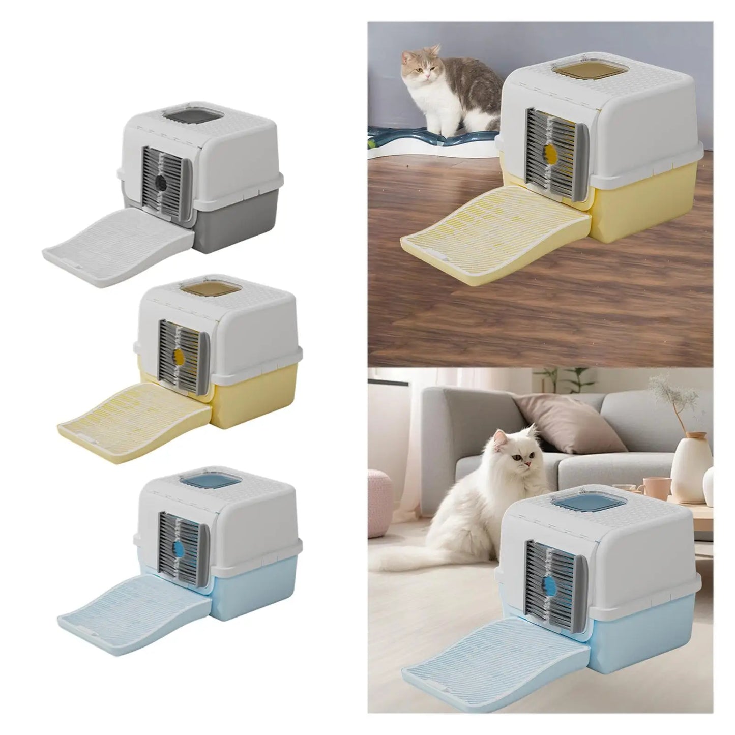 Modern Cat Litter Box with Lid – Sturdy, Space-Saving & Anti-Leakage Design