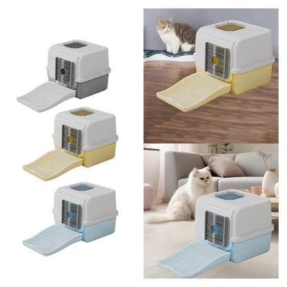 Modern Cat Litter Box with Lid – Sturdy, Space-Saving & Anti-Leakage Design
