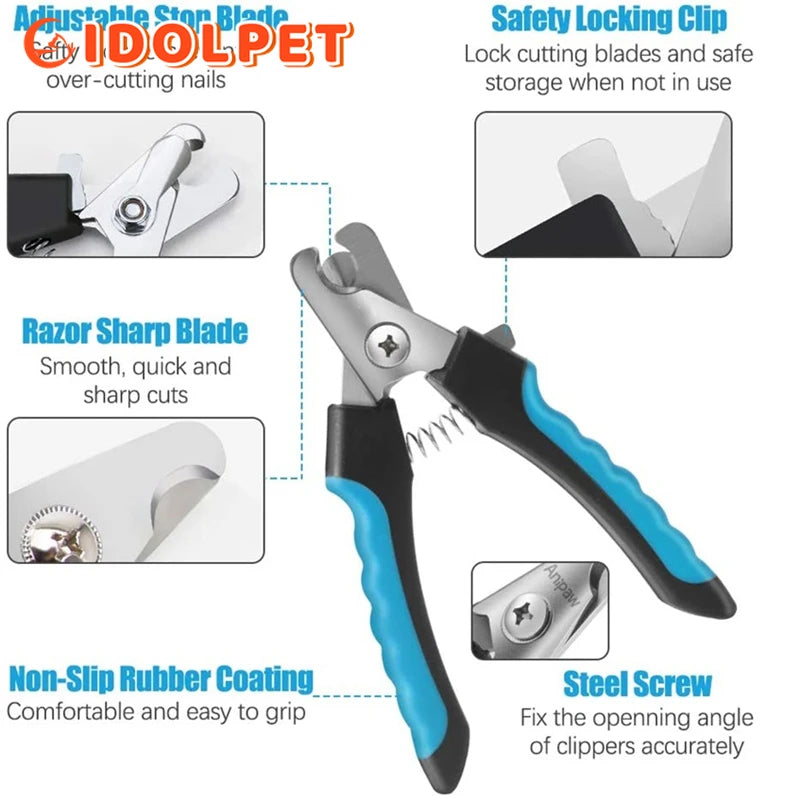 Professional Pet Nail Clipper with Safety Guard for Dogs & Cats
