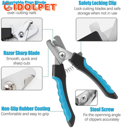 Professional Pet Nail Clipper with Safety Guard for Dogs & Cats