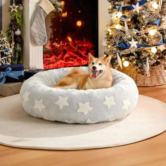 Lesure Donut Dog Bed – Calming Washable Bed for Dogs & Cats (60cm)