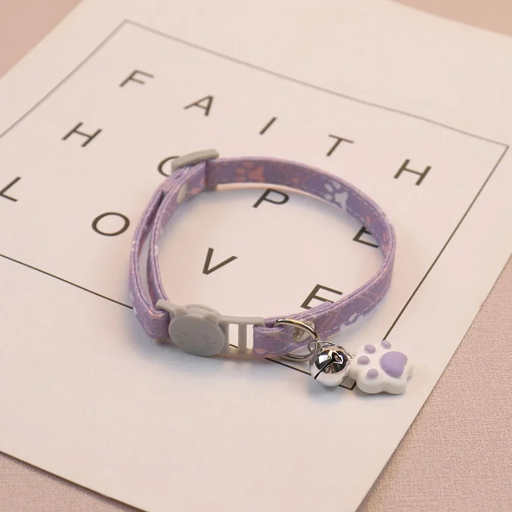 Adjustable Cute Pet Collar with Bell for Cats & Small Dogs