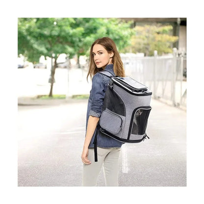 Foldable Expandable Pet Carrier Backpack – Breathable Travel Bag for Cats & Dogs