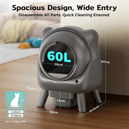 Amicura Cura X1 Automatic Cat Litter Box – Smart, App-Controlled, Safe & Easy to Clean