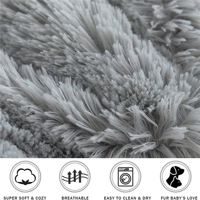 FluffNest™ – Round Plush Pet Bed