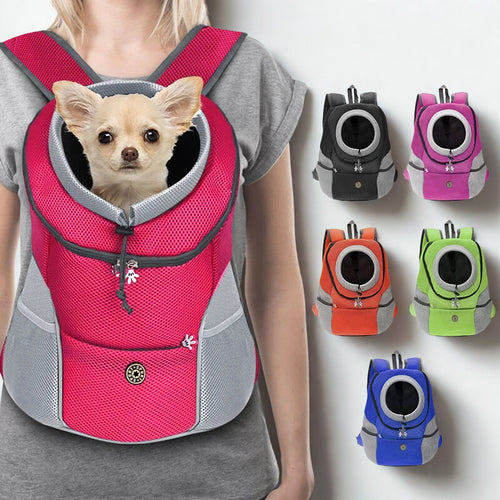 Double Shoulder Outdoor Pet Carrier Bag – Breathable Travel Backpack for Dogs & Cats