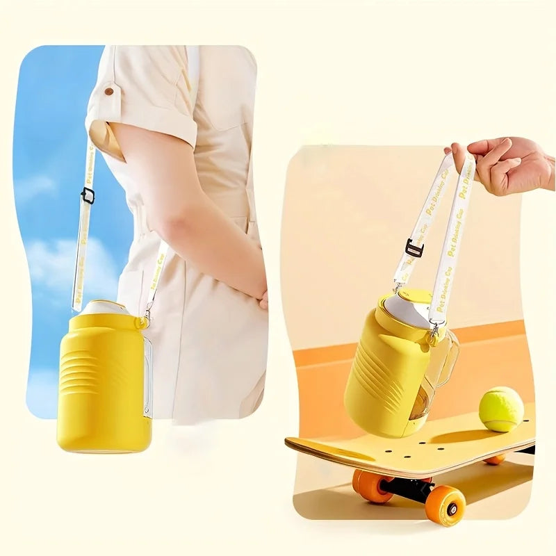 Large Capacity Folding Pet Water Bottle & Food Dispenser for Dogs and Cats