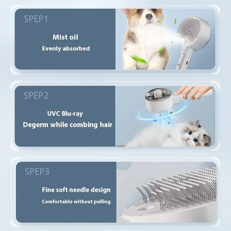 GroomEase™ – Pet Spray & Massage Comb