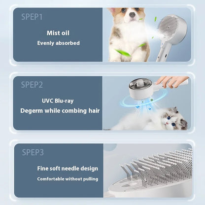 GroomEase™ – Pet Spray & Massage Comb