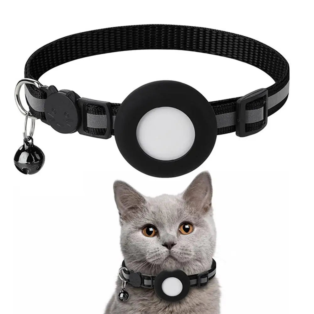 Reflective Airtag Collar for Cats & Dogs – Anti-Lost Tracker Holder with Protective Case
