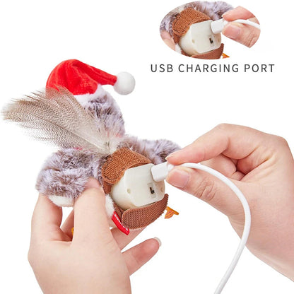 Interactive Flapping Bird Toy for Cats – Realistic Flying Sparrow with Catnip