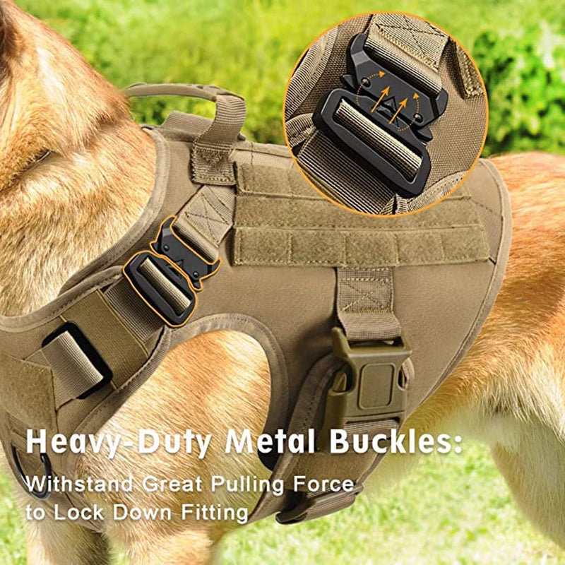 Tactical Dog Harness & Leash Set – Military Training Vest for All Breeds