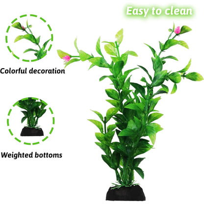 10pcs Artificial Green Plants – Aquarium Decoration Set for Fish Tanks