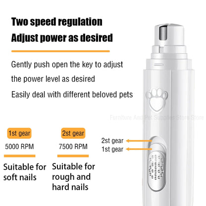 GrindEase™ – USB Rechargeable Electric Pet Nail Grinder