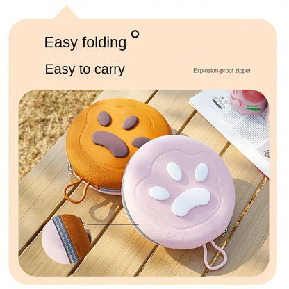 Portable Foldable Silicone Pet Bowl – Double Travel Feeder for Cats & Dogs