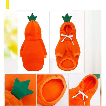 Cute Dog & Cat Hoodie – Fruit-Themed Funny Pet Coat with Hat, Halloween Cosplay Costume
