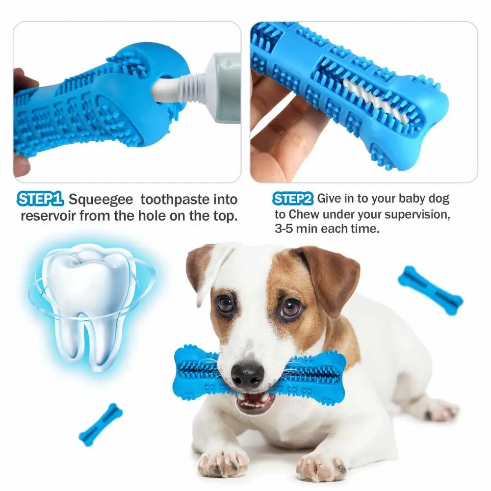 360° Soft Rubber Dog Toothbrush & Chew Toy – Gentle Teeth Cleaning Stick for Puppies