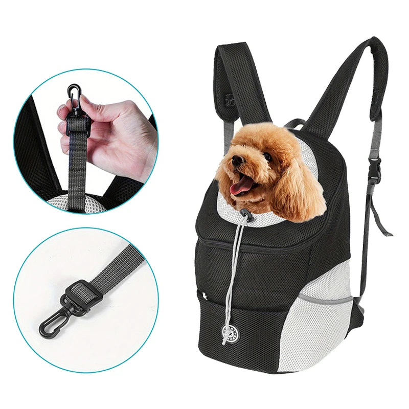 Double Shoulder Outdoor Pet Carrier Bag – Breathable Travel Backpack for Dogs & Cats