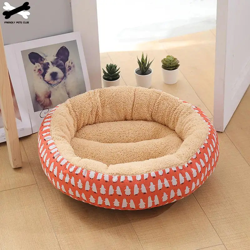 Soft Round Pet Bed – Washable Plush Cushion for Dogs & Cats