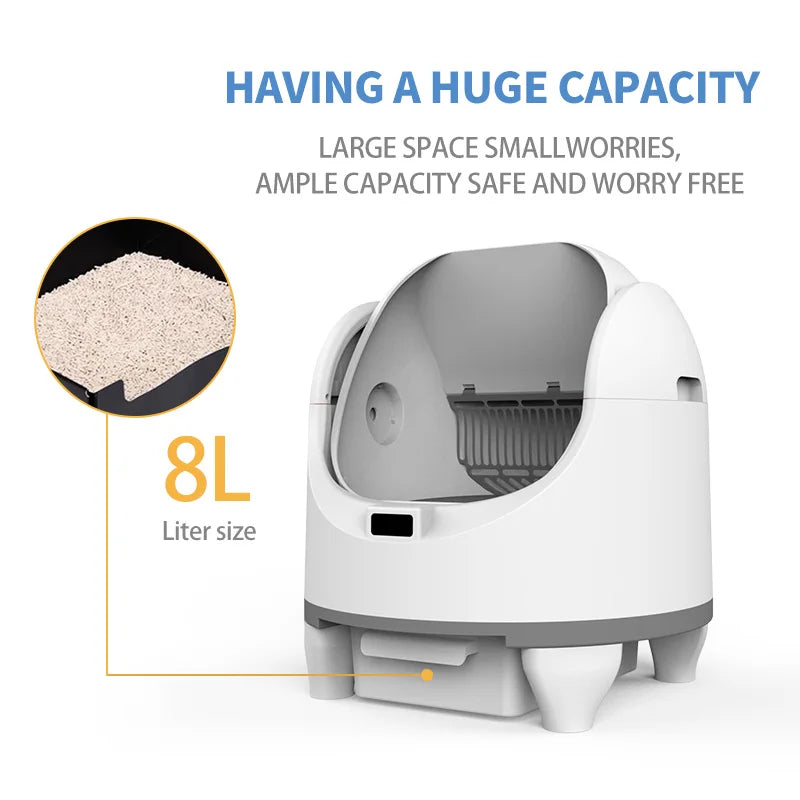 Smart Automatic Self-Cleaning Cat Litter Box with Tuya App & Health Monitor