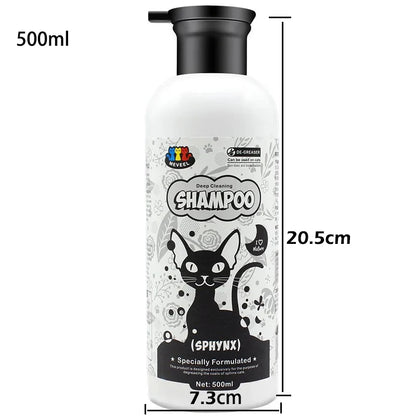 500ml Sphynx Cat & Dog Shampoo – Wash-Free Moisturizing Cleanser for Sensitive Skin