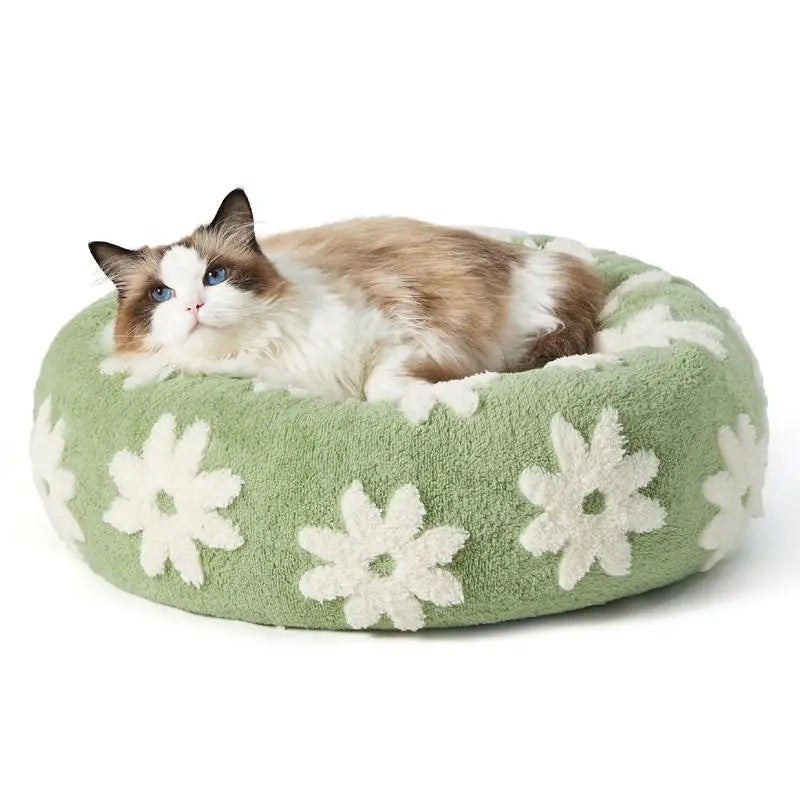 Lesure Donut Dog Bed – Calming Washable Bed for Dogs & Cats (60cm)