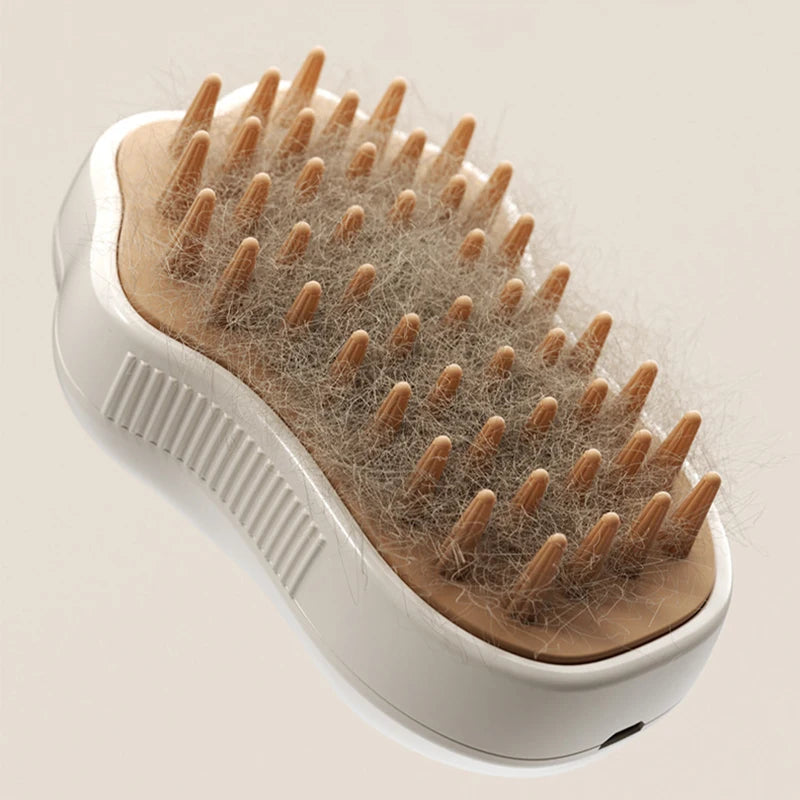 3-in-1 Steam Pet Brush for Dogs & Cats – Electric Grooming Comb