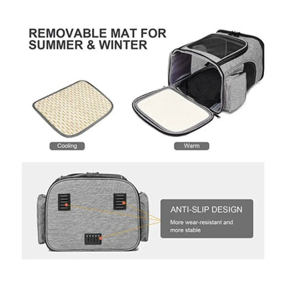 Foldable Expandable Pet Carrier Backpack – Breathable Travel Bag for Cats & Dogs