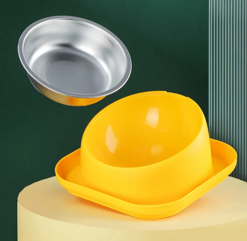 NeckGuard™ – 15° Tilt Anti-Slip Pet Feeding Bowl