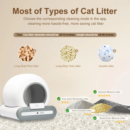 DOEL™ Automatic Self-Cleaning Cat Litter Box with App Control & Litter Mat