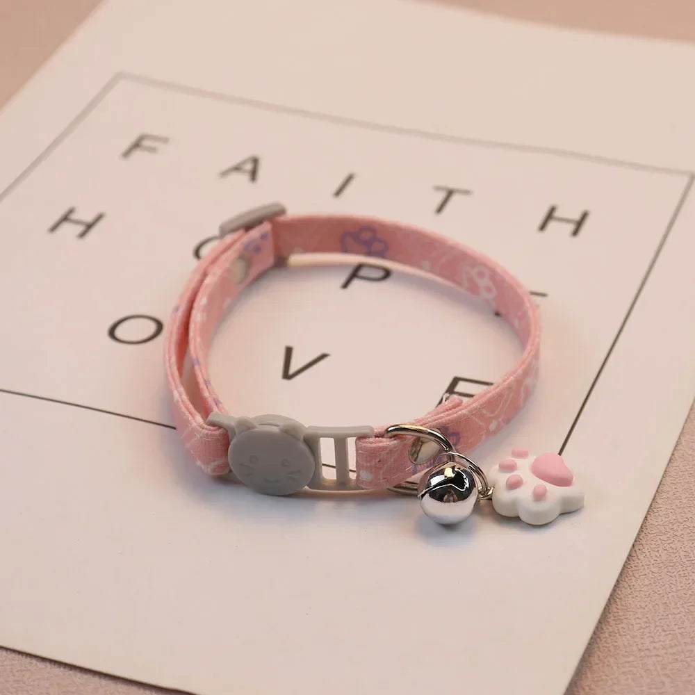 Adjustable Cute Pet Collar with Bell for Cats & Small Dogs