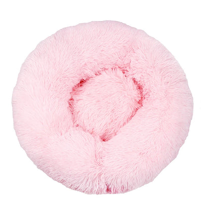 FluffNest™ – Round Plush Pet Bed