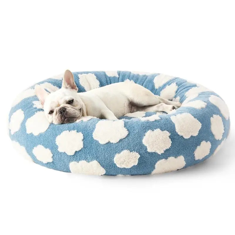 Lesure Donut Dog Bed – Calming Washable Bed for Dogs & Cats (60cm)
