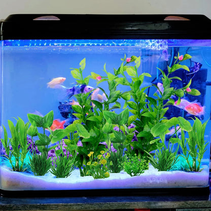 10pcs Artificial Green Plants – Aquarium Decoration Set for Fish Tanks