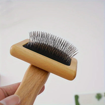 Wooden Pet Comb with Air Cushion – For Dogs & Cats