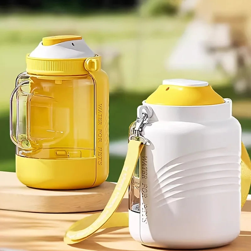 Large Capacity Folding Pet Water Bottle & Food Dispenser for Dogs and Cats