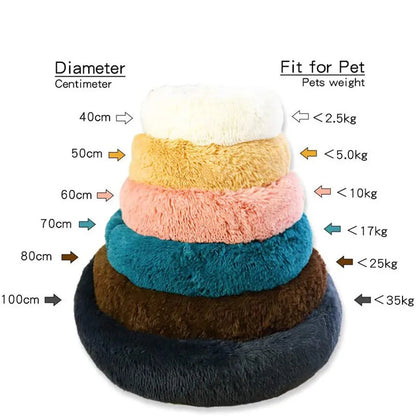 FluffNest™ – Round Plush Pet Bed