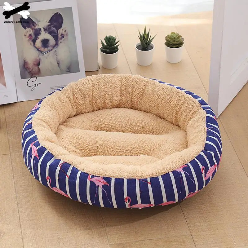 Soft Round Pet Bed – Washable Plush Cushion for Dogs & Cats