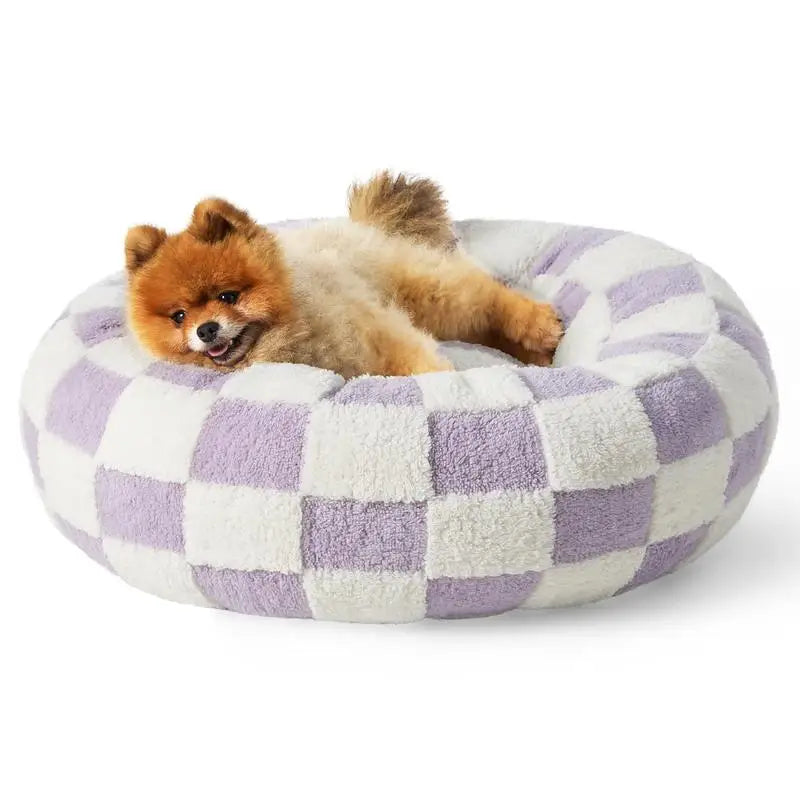 Lesure Donut Dog Bed – Calming Washable Bed for Dogs & Cats (60cm)